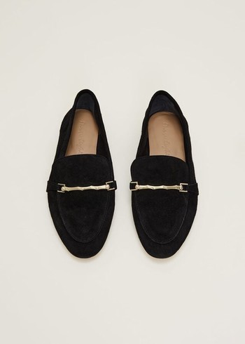 Phase Eight Smart Trim Flats Black Canada | PZASLM-782